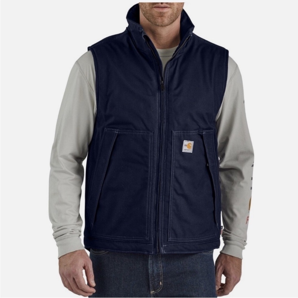 Carhartt Fire Retardant Quick Duck Vest Navy 2XL